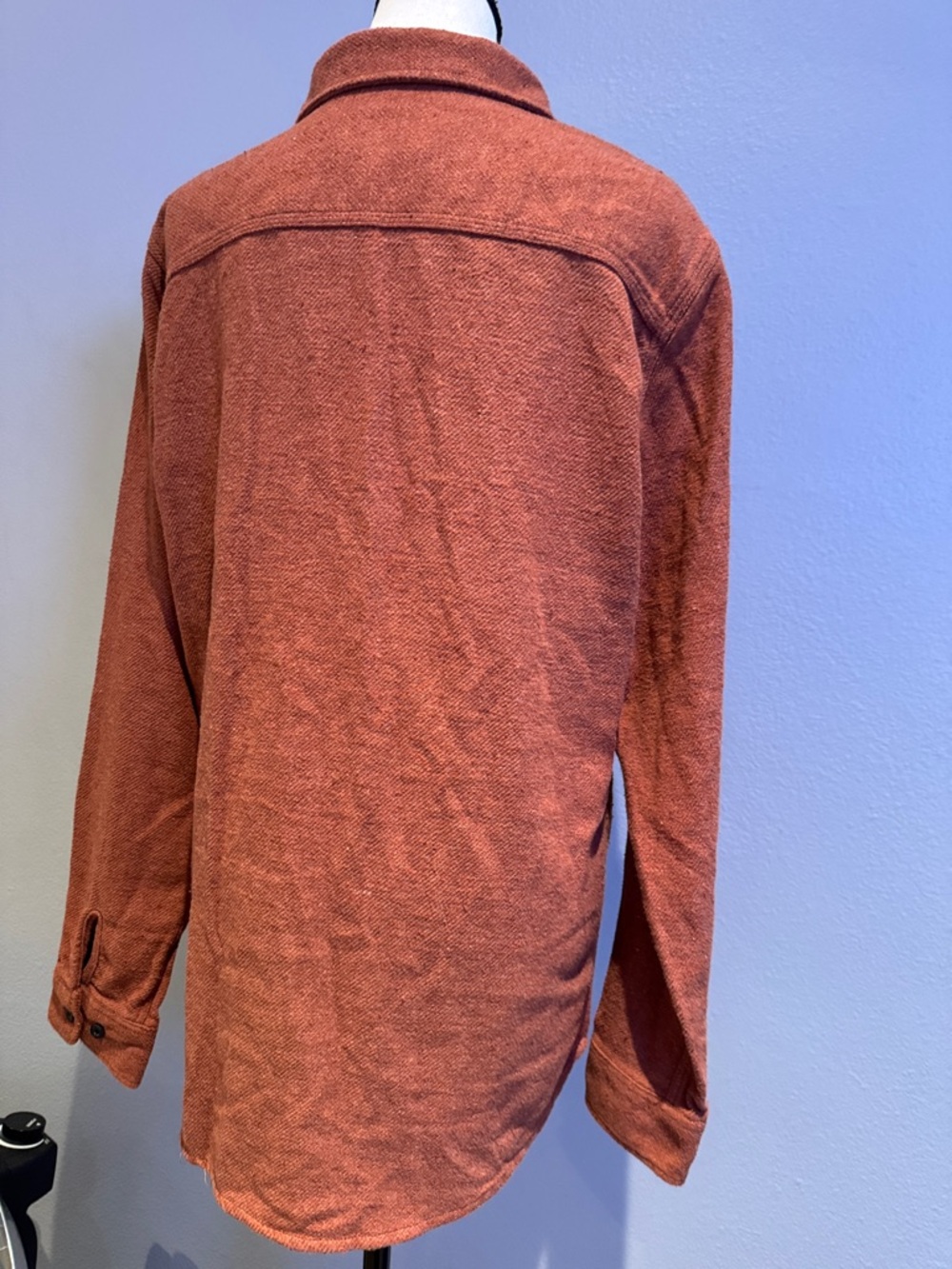 Brixton Rust Orange Button-Front Shacket with Chest Pockets - Picture 12 of 14